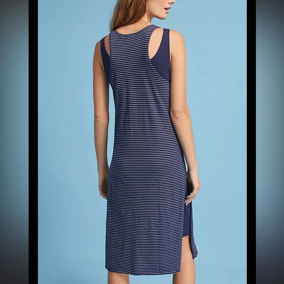 Michael Stars Anthropologie Sleeveless Layered Striped Dress Size M - Picture 2 of 11